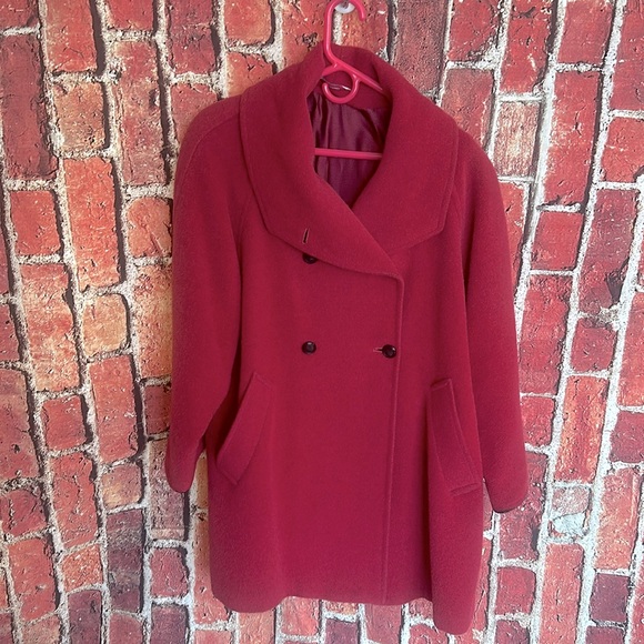 Max Mara made in Italy wool and Alpaca blended women’s pink pea coat size XL - Picture 1 of 16